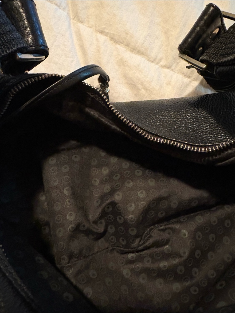 Black Leather Crescent Crossbody Bag-Made in Spain. - Picture 7 of 11